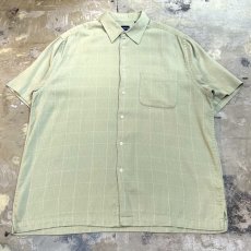 画像1: ALL OVER CHECK PATTERN LIGHT GREEN S/S SHIRT / Mens L (1)