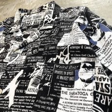 画像4: ALL OVER LETTER GRAPHIC PATTERN OPEN COLLAR S/S SHIRT / Mens L (4)