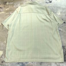 画像2: ALL OVER CHECK PATTERN LIGHT GREEN S/S SHIRT / Mens L (2)