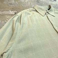 画像3: ALL OVER CHECK PATTERN LIGHT GREEN S/S SHIRT / Mens L (3)