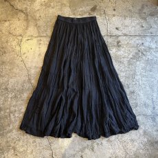 画像1: PATCHWORK BORDER PATTERN DESIGN GATHER FLARE SKIRT / W28~35 (1)