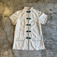 画像1: 2 POCKET DESIGN CHINA PIPING COLOR S/S SHIRT / Ladies M (1)