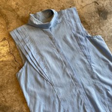 画像3: SHOULDER COLOR DESIGN LINEN N/S SHIRT / Ladies L (3)