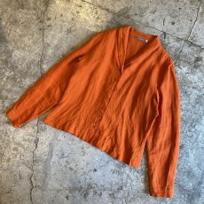 画像4: ORANGE COLOR LINEN DESIGN JACKET / Ladies M (4)