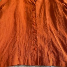 画像7: ORANGE COLOR LINEN DESIGN JACKET / Ladies M (7)