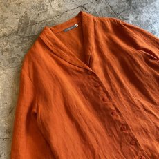 画像3: ORANGE COLOR LINEN DESIGN JACKET / Ladies M (3)