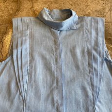 画像5: SHOULDER COLOR DESIGN LINEN N/S SHIRT / Ladies L (5)