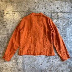 画像2: ORANGE COLOR LINEN DESIGN JACKET / Ladies M (2)