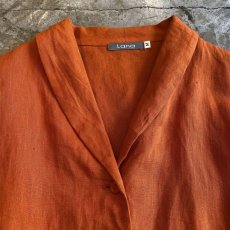 画像5: ORANGE COLOR LINEN DESIGN JACKET / Ladies M (5)