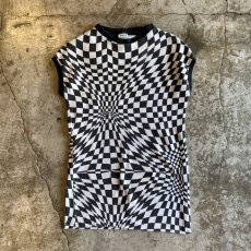 画像1: CHECK PATTERN FRENCH SLEEVE DESIGN N/S TOPS / Ladies M  (1)