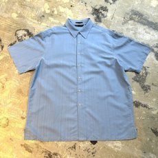 画像1: LIGHT BLUE COLOR STRIPE PATTERN S/S SHIRT / Mens XL (1)