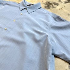 画像4: LIGHT BLUE COLOR STRIPE PATTERN S/S SHIRT / Mens XL (4)