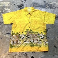 画像1: HUMAN LIFE PATTERN SILK S/S SHIRT / Mens L (1)