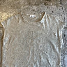 画像7: ALL OVER ART LINE DESIGN PALE TONE SHEER N/S TOPS / Ladies M (7)