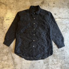 画像1: ALL OVER EMBOSS DESIGN OVER SHEER L/S SHIRT / Ladies M (1)