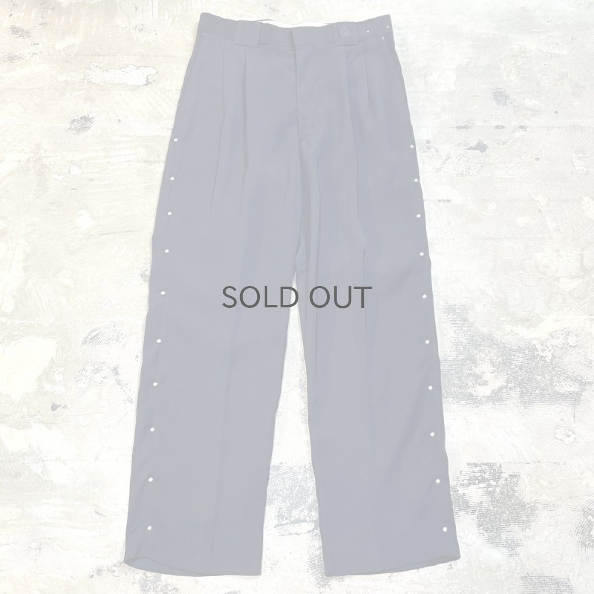 画像1: SIDE STUDS DECORATIVE NAVY COLOR SLACKS / W30 (1)