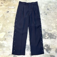 画像1: SIDE STUDS DECORATIVE NAVY COLOR SLACKS / W30 (1)