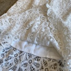 画像11: WHITE COLOR CROCHET LACE DESIGN LONG SKIRT / W25~W30 (11)