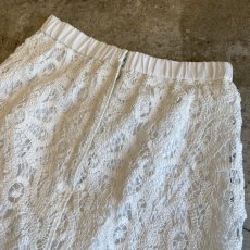 画像8: WHITE COLOR CROCHET LACE DESIGN LONG SKIRT / W25~W30 (8)