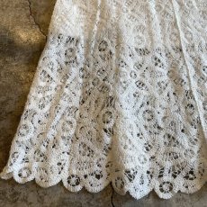 画像5: WHITE COLOR CROCHET LACE DESIGN LONG SKIRT / W25~W30 (5)