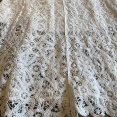 画像6: WHITE COLOR CROCHET LACE DESIGN LONG SKIRT / W25~W30 (6)