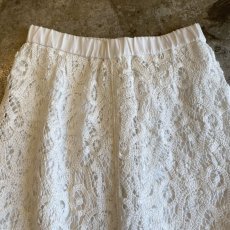 画像7: WHITE COLOR CROCHET LACE DESIGN LONG SKIRT / W25~W30 (7)