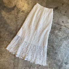 画像4: WHITE COLOR CROCHET LACE DESIGN LONG SKIRT / W25~W30 (4)