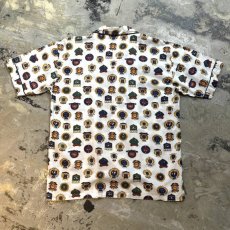 画像2: EMBLEM ALL OVER PATTERN S/S PAJAMA SHIRT / Mens L (2)