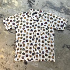 画像1: EMBLEM ALL OVER PATTERN S/S PAJAMA SHIRT / Mens L (1)