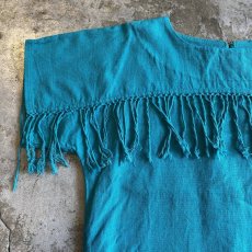 画像6: GREEN COLOR FRONT FRINGE DESIGN S/S TOPS / Ladies M (6)