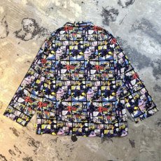 画像2: AMERICAN COMICS PATTERN L/S SHIRT / Mens L (2)