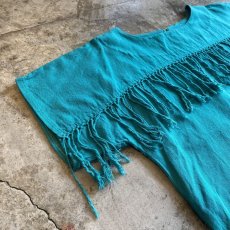 画像5: GREEN COLOR FRONT FRINGE DESIGN S/S TOPS / Ladies M (5)