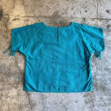 画像2: GREEN COLOR FRONT FRINGE DESIGN S/S TOPS / Ladies M (2)