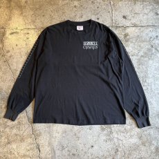 画像1: BLACK COLOR BOTH SIDES LOGO PRINTED DESIGN L/S TOPS / Ladies L (XL) / MADE IN USA (1)