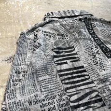 画像9: ALL OVER LETTER GRAPHIC PATTERN L/S SHEER SHIRT / Mens S (9)