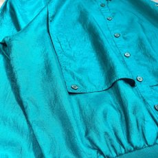 画像5: FRONT LAYERED LUSTER GREEN COLOR L/S SHIRT / Mens S (5)