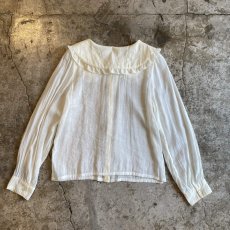 画像2: DESIGN COLLAR SHEER L/S BLOUSE / Ladies M (2)