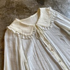 画像3: DESIGN COLLAR SHEER L/S BLOUSE / Ladies M (3)