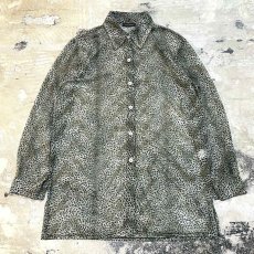 画像1: ALL OVER LEOPARD PATTERN L/S SHEER SHIRT / Mens L (1)