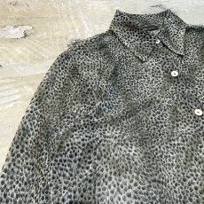 画像3: ALL OVER LEOPARD PATTERN L/S SHEER SHIRT / Mens L (3)