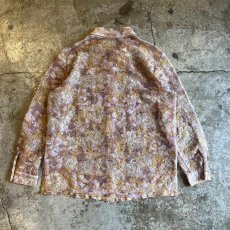 画像2: ALL OVER MIX COLOR FLORAL PATTERN TULLE SHEER DESIGN L/S SHIRT / Ladies M (2)