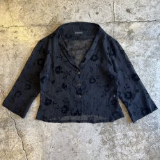 画像1: ALL OVER FROCKY FLOWER PATTERN SHEER SHORT DESIGN L/S SHIRT / Ladies M (1)