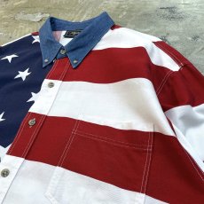 画像4: STARS & STRIPES PATTERN DENIM L/S SHIRT / Mens XL (4)