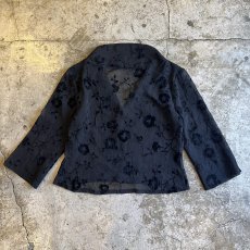 画像2: ALL OVER FROCKY FLOWER PATTERN SHEER SHORT DESIGN L/S SHIRT / Ladies M (2)