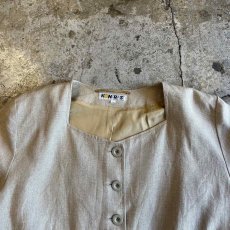 画像9: BEIGE COLOR SQUARE NECK SHORT DESIGN L/S JACKET / Ladies M(38) (9)