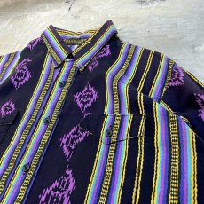 画像4: "WRANGLER" MULTI STRIPE PATTERN WESTERN L/S SHIRT / Mens L (4)