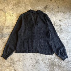 画像3: SIDE RIBBON DESIGN FLOWER LINE PATTERN SHEER L/S SHIRT / Ladies M (3)