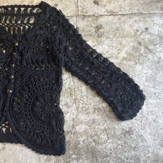 画像9: BACK COLOR CROCHET DESIGN L/S CARDIGAN / Ladies M (9)