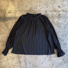 画像1: SLEEVE DESIGN PLEATS BLACK COLOR TOPS / Ladies M (1)