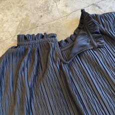 画像10: SLEEVE DESIGN PLEATS BLACK COLOR TOPS / Ladies M (10)